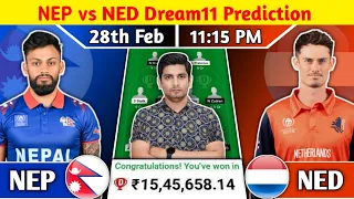 NEP vs NED Dream11, NEP vs NED Dream11 Team, NEP vs NED Dream11 Prediction NepalT20ITriangularSeries