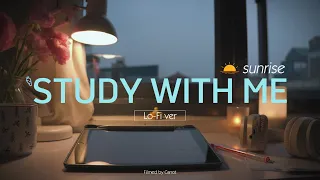 2-HOUR STUDY WITH ME | Relaxing Lo-Fi , Fire Crackling 🔥 | Pomodoro 50/10 | My room at sunrise