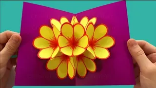 Как сделать 3d открытку с цветами.Открытка|