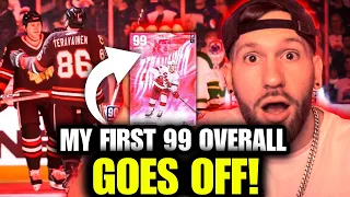 MY FIRST 99 OVERALL ON THE TEAM GOES OFF! | NHL 24 HUT GAMEPLAY.. LOTS OF GOALS SCORED!
