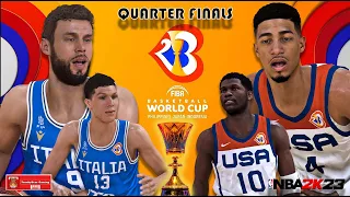 FIBA World Cup 2023 l Italy VS USA l Quarter Finals l NBA 2K23 PC Gameplay l FIBA 2k23 by Shuajota