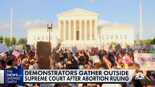 Demonstrators gather around the country following Supreme Court overturning Roe v. Wade