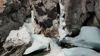 Водопад на реке Кынгырга, Аршан (март 2022)