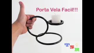 #Shorts Como Hacer porta vela candil con circulos de hierro. Herrería fácil. Soldadura. deco DIY