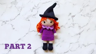 THE WITCH | PART 2 | SHOES & LEGS, BODY, COLLAR, ARMS | HOW TO CROCHET | AMIGURUMI TUTORIAL