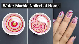 Water Marble Nailart tutorial || Best & Easy Nailart at Home  || Water Marble nails at Home ||