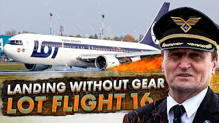 Emergency Landing Without Gear.  LOT Polish Airlines Flight 16