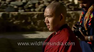 Buddhist monk at Spiti's Key Monastery in Himachal Pradesh