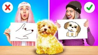 RICH VS POOR ART CHALLENGE AND DRAWING TRICKS | Parenting Hacks & Must Have DIY Ideas by TeenVee