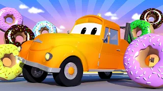 Odtahové auto Tom ve Městě Aut 🚗  Speciál Den koblih - nebezpečné koblihy - Animáky o autech