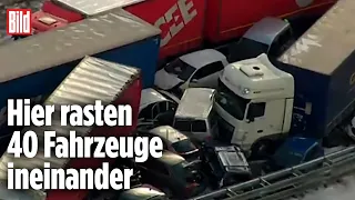 Massencrash: Fataler Glatteisunfall auf der Autobahn | Tschechien