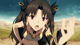 Ishtar is shocked and get scolded by Gilgamesh in Fate Grand Order