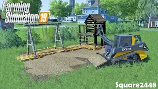 Building Playset | Wood Chip Pad | New Skidsteer | BigTex | Powerstroke | Landscaping | FS19
