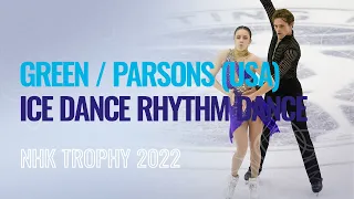 GREEN / PARSONS (USA) | Ice Dance Rhythm Dance | Sapporo 2022 | #GPFigure