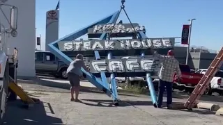 Iconic neon sign from recently closed restaurant saved