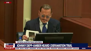 Court crack-up: Johnny Depp amused over tabloid stories, makes gallery laugh | LiveNOW from FOX