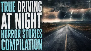 2 Hours of True Driving at Night Horror Stories for Sleep - Black Screen with Ambient Rain Sounds