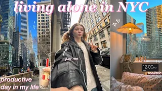 LIVING ALONE IN NYC 🎀 productive day in my life, spring morning routine, & saving a half-wasted day!