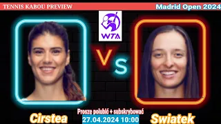 Swiatek vs Cirstea Live Streaming | WTA Madrid Open 2024 | Iga Swiatek vs Sorana Cirstea Live