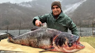 Giant Fish With Juicy Oranges Baked In An Underground Tandoor!