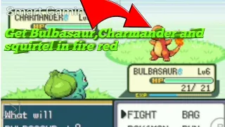 How to catch Bulbasaur charmander and squirtle in Pokemon 🔥 fire red  #pokemon