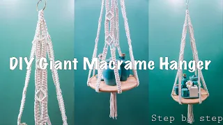 DIY Giant Macrane Hanger / Hanging holders with trays | Boho Macrame Hanging Table