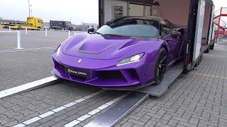 Novitec Ferrari F8 N-Largo Spider - Engine Start, Sounds & Unloading From Trailer