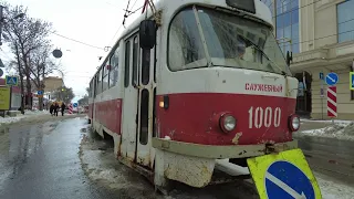 В Самаре укладывают новые трамвайные пути возле «Театральной» 26 февраля
