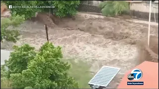 Tropical Storm Hilary: Stream overflows, flooding Mexican town