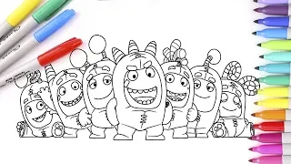 Coloring Oddbods Fuse, Slick, Zee, Newt, Bubbles, Pogo, Jeff.  Coloring Pages For Kids