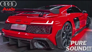 Audi R8 V10 Plus Exhaust Sound + Acceleration (Stock + Straight Pipe)