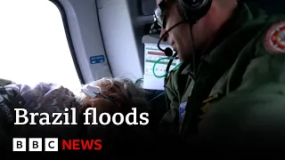 Inside the dangerous rescue for Brazil flood victims | BBC News