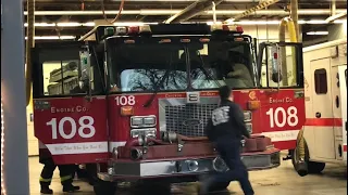 *Fire Response* Chicago Fire Dept Engine 108 and Tower Ladder 23 Responding