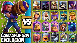 LANZAFUEGOS EVOLUCIONANDA vs TODAS LAS CARTAS | NUEVA CARTA | DESAFIO de CLASH ROYALE