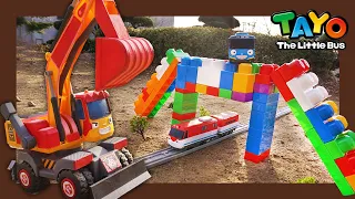 Tayo Kendaraan berat Mainan menunjukkan l#34Pelajari warna dengan jembatan terbesar l Tayo Bus Kecil