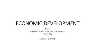 Introduction to Economic Development