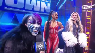 Charlotte Flair, Bianca Belair & Asuka Confronta Bayley, Iyo Sky, kairi sane  WWE SmackDown 10/11/23