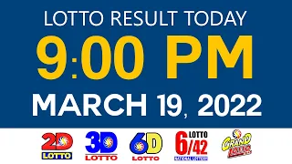 Lotto Results Today March 19 2022 9pm Ez2 Swertres 2D 3D 6D 6/42 6/55 PCSO