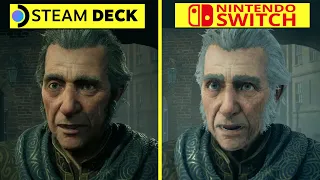 Hogwarts Legacy Nintendo Switch vs Steam Deck Graphics Comparison