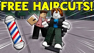 TROLLING as a BARBER Giving HAIRCUTS in Strongest Battlegrounds ROBLOX