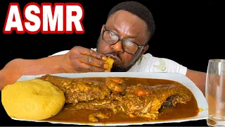 ASMR FUFU & PALMNUT SOUP MUKBANG |banga soup |Eating Sounds