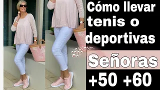 CÓMO LLEVAR TENIS O DEPORTIVAS SEÑORAS DE 50 Y 60 AÑOS MODA PARA SEÑORAS DE 50 Y 60 AÑOS OUTFITS