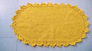 oval shape crochet rug or table mat (tutorial हिन्दी में)