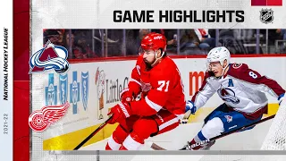 Avalanche @ Red Wings 2/23 | NHL Highlights 2022