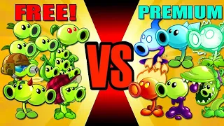 Team Peashooter FREE vs PREMIUM - Who Will Win? - PvZ 2 Team Plant vs Team Plant