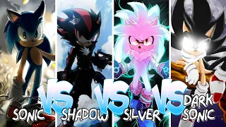 Sonic Vs Shadow Vs Silver Vs Dark Sonic | Tiles Hop: EDM Rush!