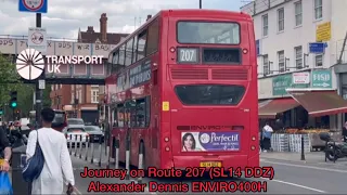 Journey on Route 207 (SL14 DDZ) Alexander Dennis ENVIRO400H *Transport UK*