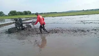 HAND TRACTOR PLOWING 14  #agriculture #plowing #tractor #viral #trending #video #kubota #farming