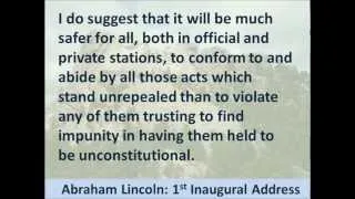 President Abraham Lincoln 1st Inaugural Address - Hear and Read the Full Text