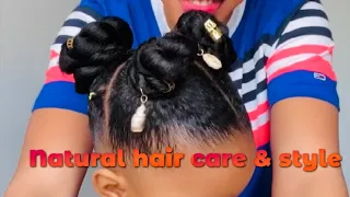 Easy natural hair care and style | 4c hair #naturalhair #kidshair #hairstyle